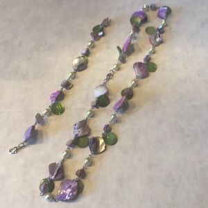 Puka Shells, Pearls, And Mother Of Pearl Necklace